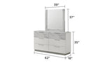 Mist Mirror Two-Tone High-Gloss Marble & Lacquer Frame with Oversized Reflective Surface G150108675