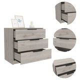 Cannon 3-Drawer Rectangle Dresser Light Grey B06280505