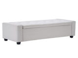 48" Storage Bedroom Bench for End of Bed, Faux Linen Upholstered Storage Ottoman with Arms for 05310834