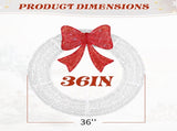 36in Pre-lit Outdoor Christmas Wreath Decoration, Lighted Metal Wreath with Red Bow, Remote Control 78170897
