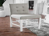 Set of 2pc Counter Height Dining Chairs Antique White Solid wood Dining Room Furniture Tufted Back B011108519