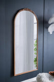 30" x 65" Hand Carved Rose Antique Mirror Frame, Large Arch Mirror Wall Decor for Living Room, W2078126749