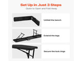 6 ft Plastic Folding Bench, Portable Bench for Outdoor Events, Camping, Dining, and Garden Use, 85868781