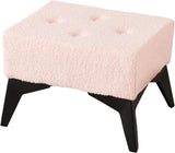 Small Footstool Ottoman Teddy Velvet Footrest Ottoman with Iron Legs, Foot Rest for Under Desk, Step 89918163