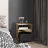 Vance 20" High One Drawer Nightstand, Casters, Mobile, One Shelf, Bedroom Natural Oak B200P253742
