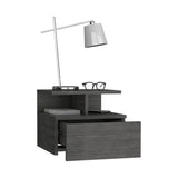 Adele Floating Nightstand with Drawer and Open Storage Shelves B070P173190