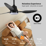 ZNTS 42" Smart Ceiling Fan with Lights Remote,Silent DC Motor,Voice Control via Alexa Google WIFI W2352P224329