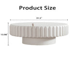 Round Fluted Storage Table with Lift-Off Lid, Sleek Texture, Perfect for Modern Living W3081P389033
