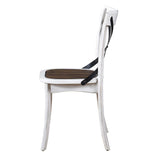 2 Pieces Set Dining Side Chair Rustic Modern Farmhouse Design Retro Design With Metal X Design W2537P211113
