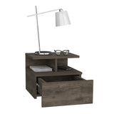 Adele Floating Nightstand with Drawer and Open Storage Shelves B070P188830