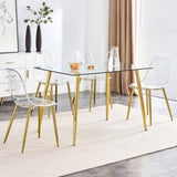 Modern simple transparent dining chair plastic chair armless crystal chair Nordic creative makeup W1151111205