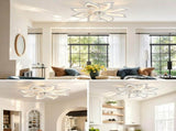 Modern Ceiling Fan with Lights Remote Control, 8 PCS Blades ,32" white Ceiling Fan with Light, 6 W3775P566904