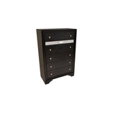 ZNTS Matrix Traditional Style 5 Drawer Chest made with Wood in Black 808857772084