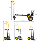 HT1006BK-YL Hand Truck Dual Purpose 2 Wheel Dolly Cart and 4 Wheel Push Cart with Swivel Wheels 330 W227109388