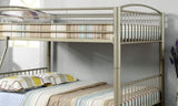 Metallic Gold Finish Contemporary Style Full Over Full Bunk Bed Full Metal Structure Movable Ladder B2741P353745