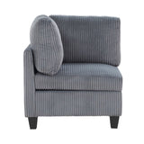 Modern Living Room Furniture Dark Gray Corner Seat with Storage Corduroy Fabric Upholstery 1pc B011P206265