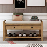 Shoe Rack with Cushioned Seat and Drawers, Multipurpose Entryway Storage Bench 17964080
