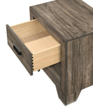 1pc Transitional 2-Drawer Nightstand with Metal Hardware Rustic Gray Finish Bedroom Furniture B011P144710