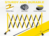 Metal Expandable Barricade, 11FT Traffic Barricade with Casters, Retractable Security Gate, Portable 86852795