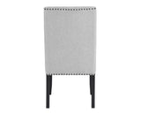 Modern Look 2pc Light Gray Side Chair Fabric Full Back Upholstered Seat Back Wing Black B011P196922