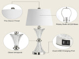 Touch Control Table Lamp for Bedrooms 3 Way Dimmable White Drum Shade Modern Bedsides Nightstand W3355P391470