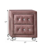 Pink 2-Drawer Nightstand B062P209014
