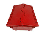 Storage and Packing Plastic Tote Crate Attached Lid Flip Top, 27"x17"x12" Pack of 1 93302035
