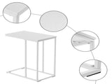 48*28*58cm C Type Single Layer MDF Iron Rectangle White Triamine Side Table White Spray 64750440