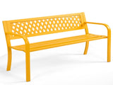 47in PVC Mesh Backrest Iron Bench Yellow 10995286