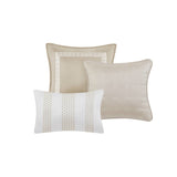7 PCS Queen Comforter Set Beige B035P319209