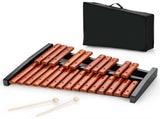 25 Notes Xylophone with 2 Mallets & Carrying Bag, Hardwood Pine Wood Brown Black for Beginners 03572341