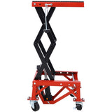 300 lbs Hydraulic Motorcycle Scissor Jack Lift Foot Step Wheels for Small Dirt Bikes,red color W46577206