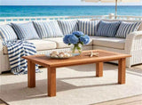 35.5" x 18" x 17" Rectangular Wooden Patio Coffee Table, Heavy Duty 130LBS Capacity Slatted Top 42220125