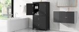 ZNTS Bathroom Storage Cabinet, Cabinet with Two Doors and Drawers, Adjustable Shelf, MDF Board, Black N725P188460B