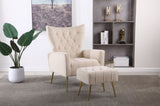 Modern Accent Chair with Ottoman, Comfy Armchair for Living Room, Bedroom, Apartment, Office W136192197