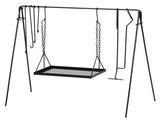 Grill Swing Campfire Grill Stand with Iron Grill Grate, Collapsible Campfire Cooking Rack with Hooks 05998079