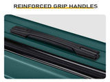 ABS Trolley Case 20in 24in 28in 3PCS Suitcase Set Vertical Striped Frosted Case Suitcase Dark Green 24610755