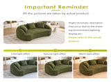 LY-049S Curved Modern Boneless Sofa Loveseat, Backrest Upgrade, 2-Seater Green Chenille Compression W2231P402441