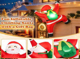 5.9 FT Hanging Climbing Santa Inflatable Christmas Decoration with Built-in LED Lights, Polyester 43893817