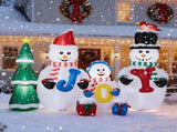 8FT Lighted Christmas Inflatable Decoration, Inflatable Snowman Family with JOY and Xmas Tree, Funny 17651821