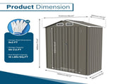 5X3 FT Metal Outdoor Storage Shed, Shed with Pitched RoofWaterproof, Lockable DoorCompact Metal W3213P309352