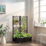 Wicker Trellis Planter, Outdoor Raised Garden Bed with Drainage Holes, Free-Standing Trellis Planter 49413812