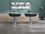 Set of 2 Bar Stools,with Chrome Footrest and Base Swivel Height Adjustable Mechanical Lifting Velvet 06163540