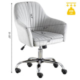 ZNTS Accent chair Modern home office leisure chair with adjustable velvet height and adjustable casters W1521108569