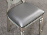 Formal Dining Room Furniture 2pcs Chairs Silver Side Chair Cutout back Cushion Leatherette B011P309220