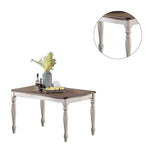 Transitional Style 1pc Dining Table Antique White w Oak Top Rectangle Table Kitchen Dining Room B011P222501