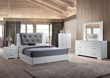 White and Chrome 2-Drawer Nightstand B062P189237
