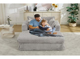 47.7'' Oversized Corduroy Chaise Longue with Ottoman, Deep Seat Reclining Chair Sofa, W1628P206065