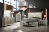Modern Style 2-Drawer Nightstand Made with Wood & Mirrored Accents B009130148