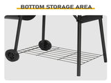 Barrel Charcoal Grill with Offset Smoker & Warming Rack, Outdoor BBQ Grill with 557 Sq. In. Grilling 02112676